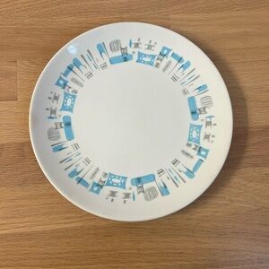 Vintage Blue Heaven Royal China 10" Dinner Plate MCM Mid-Century Retro
